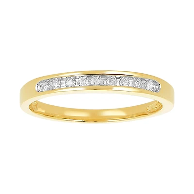 14K Yellow Gold Channel Setting Diamond Wedding Band