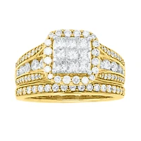 14K Yellow Gold Water Under Bridge Diamond Wedding Set