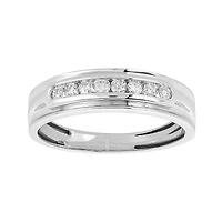 14K White Gold Round Cut Cluster Diamond Wedding Trio