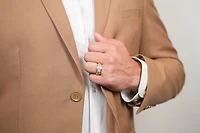 14K Gold Two Tone Men's Diamond Channel Set Band