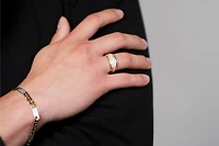 14K Gold Two Tone Men's Diamond Channel Set Band