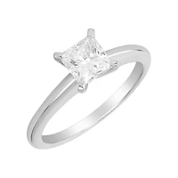 14K Gold Princess Cut Lab Grown Diamond Solitaire Ring