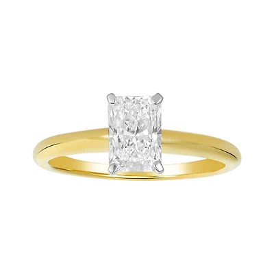 14K Yellow Gold Radiant Cut Lab Grown Diamond Solitaire Ring