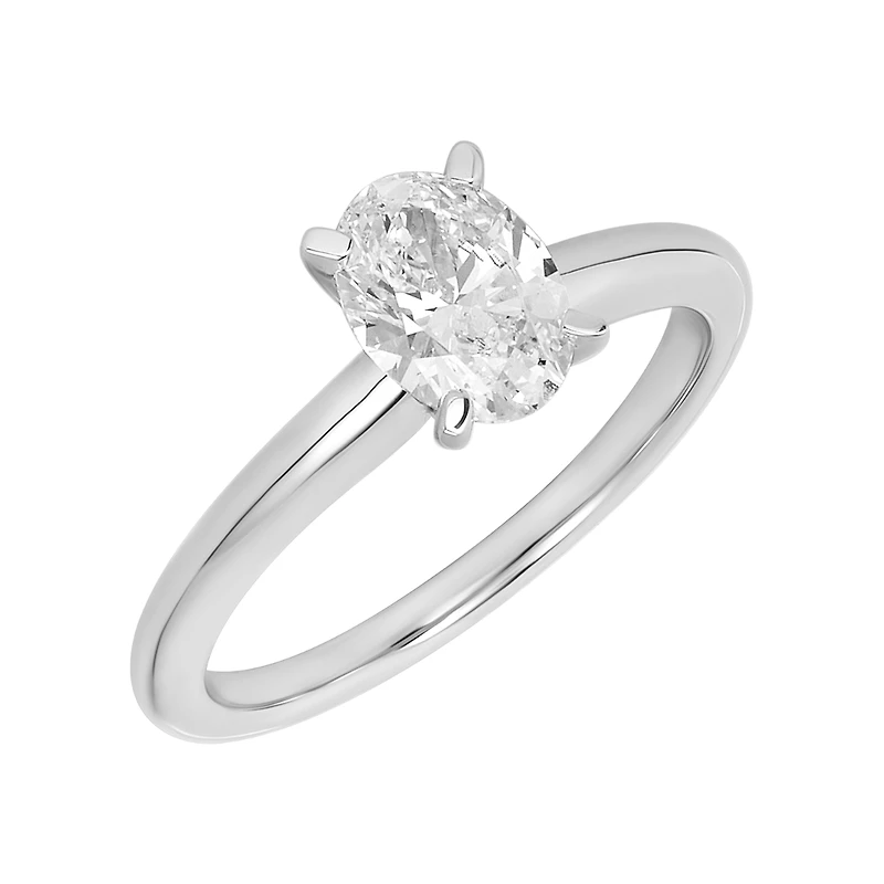 14K Gold Oval Lab Grown Diamond Solitaire Ring