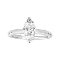 14K White Gold Marquise Lab Grown Solitaire Ring