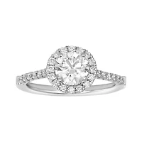 14K White Gold Round Lab Grown Diamond Fancy Solitaire Ring