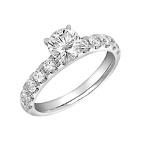 14K Gold Round Lab Grown Diamond Pave Shank Ring