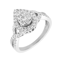 14K White Gold Pear Shaped Diamond Ring