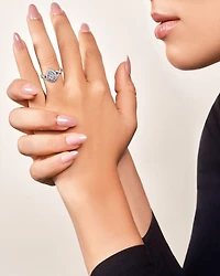 14K White Gold Pear Shaped Diamond Ring