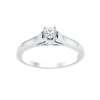 14K White Gold Princess Cut Center Engagement Ring