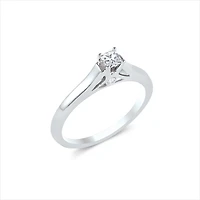 14K White Gold Princess Cut Center Engagement Ring