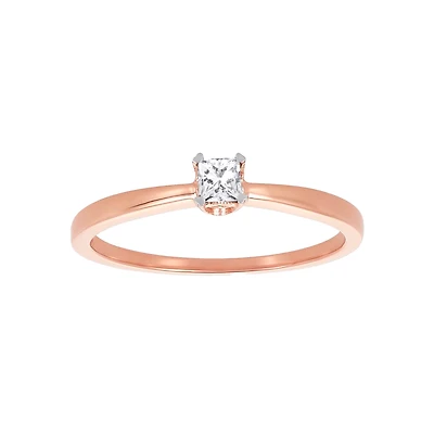 14K Rose Gold Princess Cut Solitaire Engagement Ring