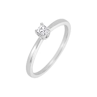 14K White Gold Princess Cut Heart Setting Engagement Ring