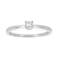 14K White Gold Princess Cut Heart Setting Engagement Ring