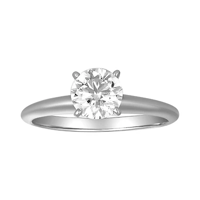 14K Gold Round Cut Lab Grown Diamond Solitaire Ring