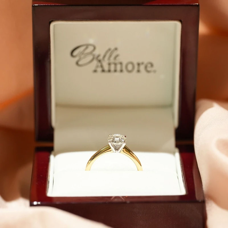 14K Yellow Gold Round Cut Lab Grown Diamond Solitaire Ring