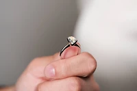 14K Gold Oval Lab Grown Diamond Solitaire Ring