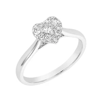 14K White Gold Heart Shaped Diamond Solitaire Ring