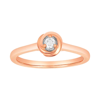 10K Rose Gold Love Knot Promise Ring