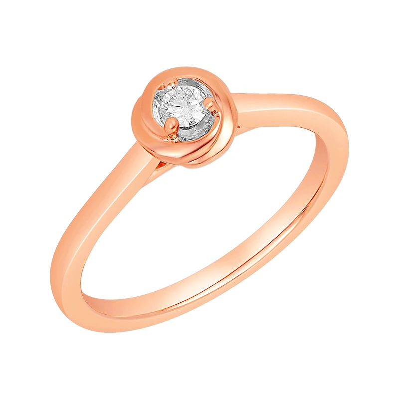 10K Rose Gold Love Knot Promise Ring