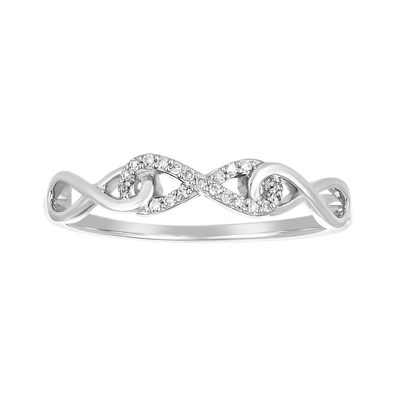 14K White Gold Infinity Diamond Promise Ring