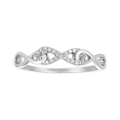 14K White Gold Infinity Diamond Promise Ring
