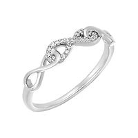 14K White Gold Infinity Diamond Promise Ring