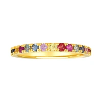 18K Yellow Gold 13 Sapphire Ring