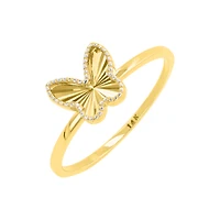 14K Gold Two Tone Butterfly Ring