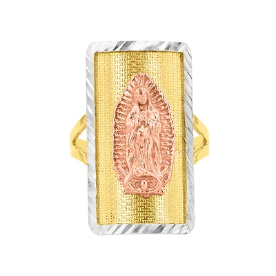 14K Tri Color Gold Lady of Guadalupe Women's Ring