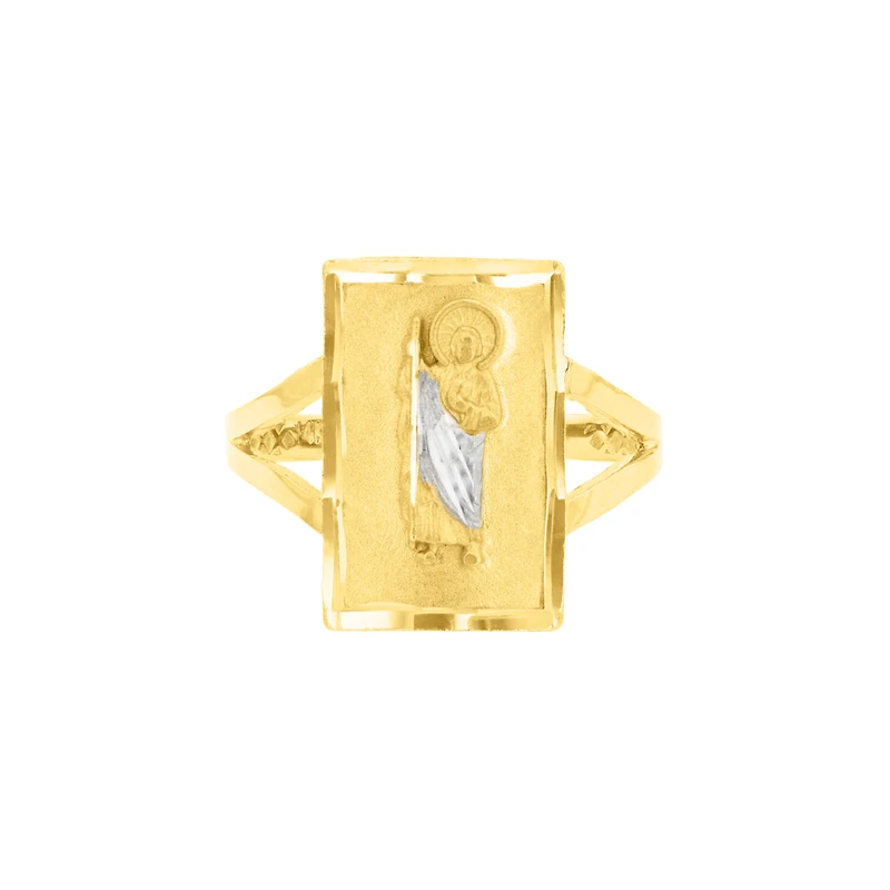 14K Gold Two Tone St. Jude Ring