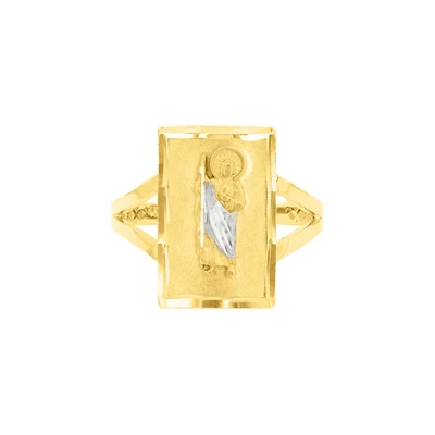 14K Gold Two Tone St. Jude Ring