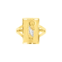 14K Gold Two Tone St. Jude Ring