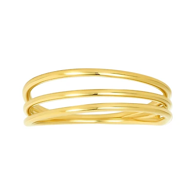 14K Yellow Gold Triple Wire High Polish Fashion Ring