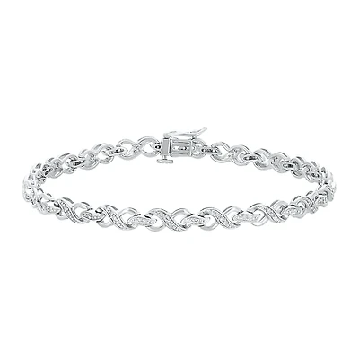 14K White Gold Diamond Infinity Link Bracelet