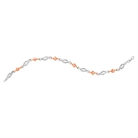 14K Gold Two-Tone Gold Rose and Infinity Diamond Bracelet