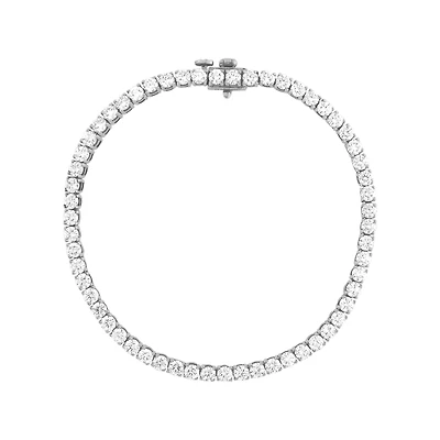 14K White Gold 5 Carat Lab Grown Diamonds Tennis Bracelet