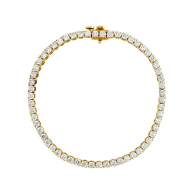 14K Yellow Gold 5 Carat Lab Grown Diamonds Tennis Bracelet