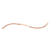 14K Rose Gold 4mm Cuban Link ID Bracelet