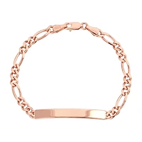 14K Rose Gold 4.3mm Figaro Link ID Bracelet