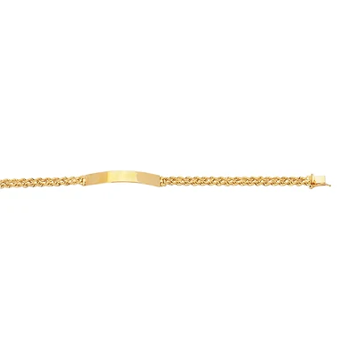 14K Yellow Gold Diamond Cut Rope ID Bracelet