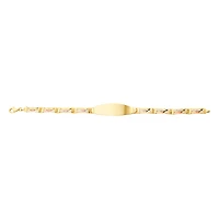 14K Gold Tri Color Diamond Cut ID Bracelet
