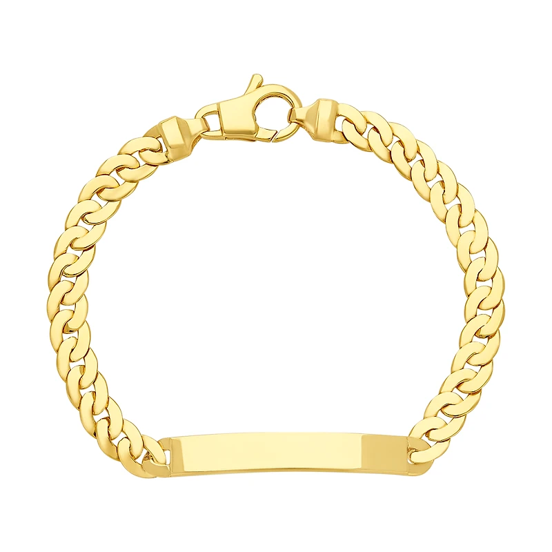 18K Yellow Gold 6.1mm Curb Link ID Bracelet