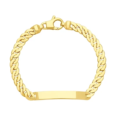18K Yellow Gold 6.1mm Curb Link ID Bracelet