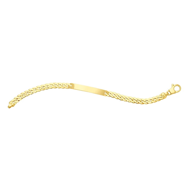 18K Yellow Gold 6.1mm Curb Link ID Bracelet
