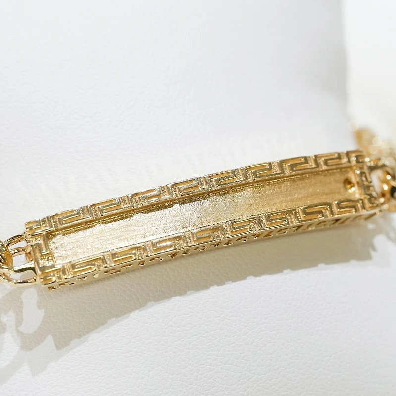 14K Yellow Gold 8.5mm Chino Box ID Bracelet