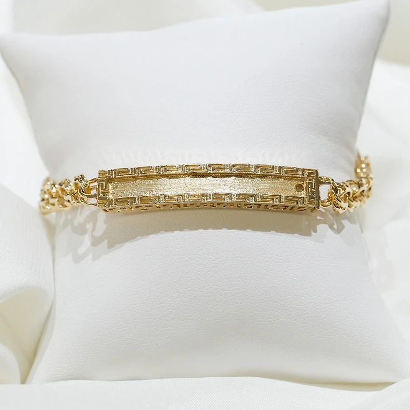 14K Yellow Gold 8.5mm Chino Box ID Bracelet