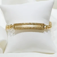 14K Yellow Gold 8.5mm Chino Box ID Bracelet