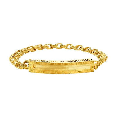 14K Yellow Gold 8.5mm Chino Box ID Bracelet