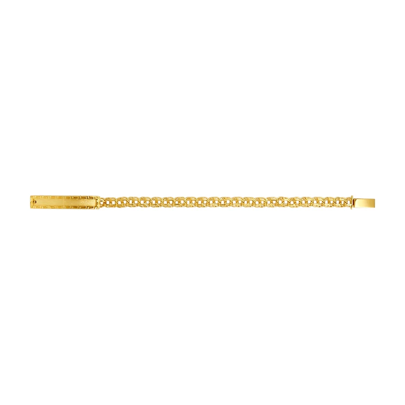 14K Yellow Gold 8.5mm Chino Box ID Bracelet